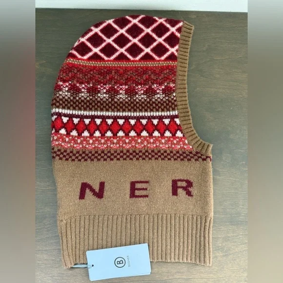 NWT • Bogner Balaclava Torie Hood Cashmere Wool Blend Patterned •OS - Picture 2 of 5